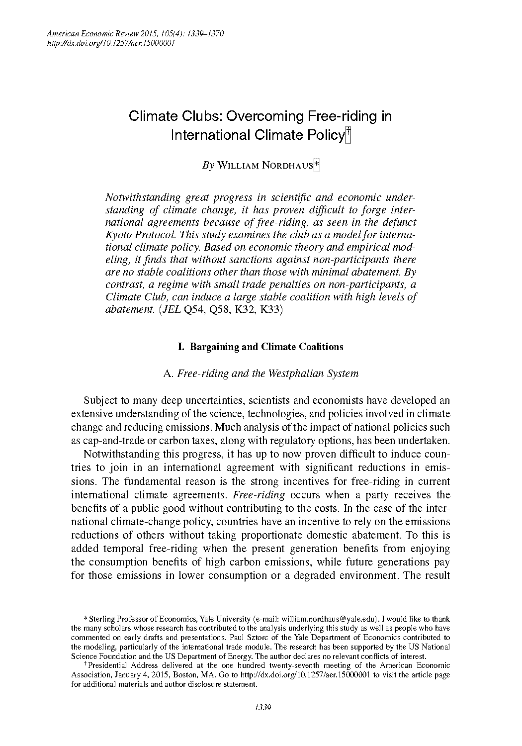 who proposed the paris agreement