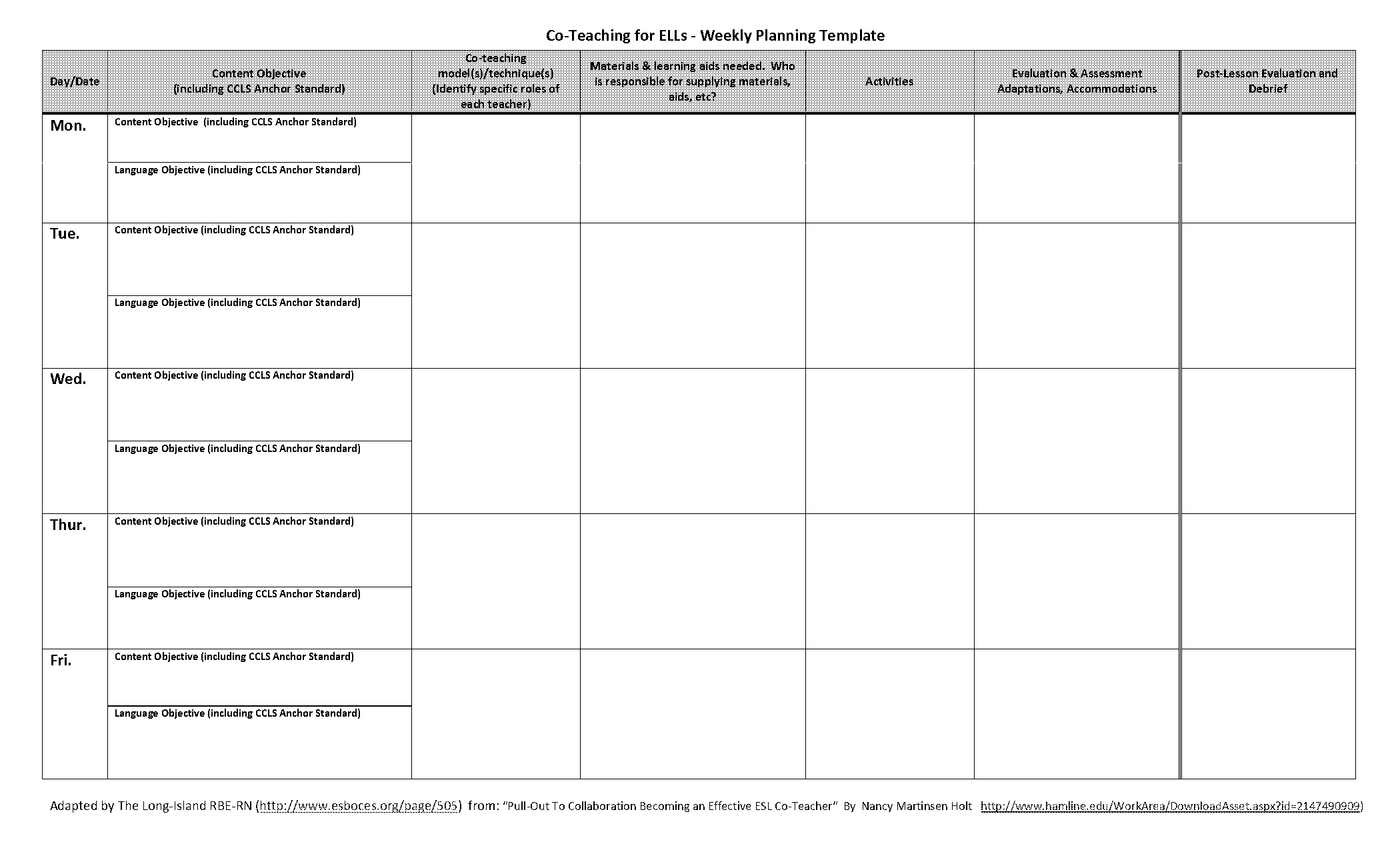 teacher weekly planner template pdf