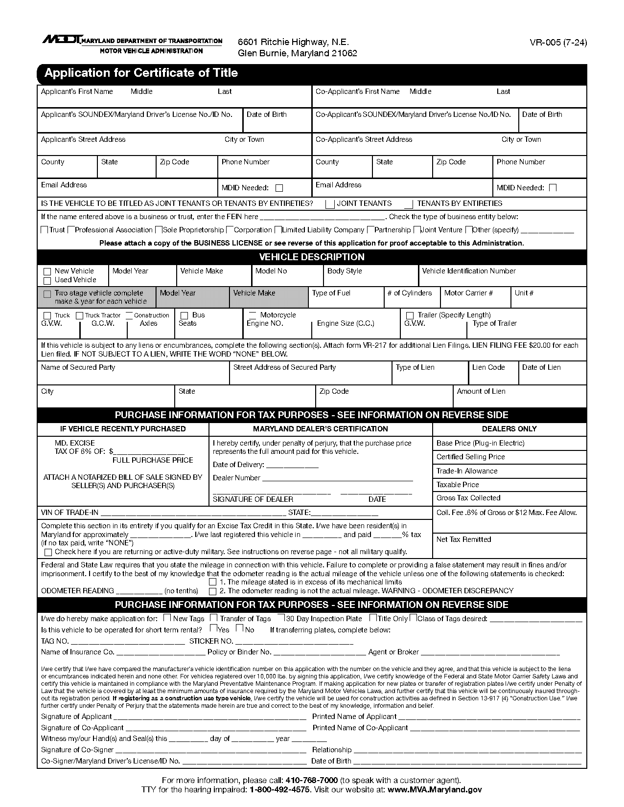 certified copy of the property registration form