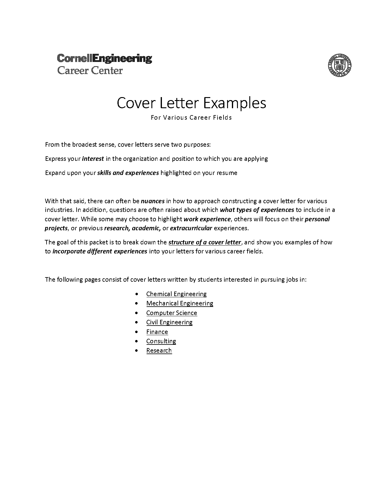 sample cover letter for fresher chemist