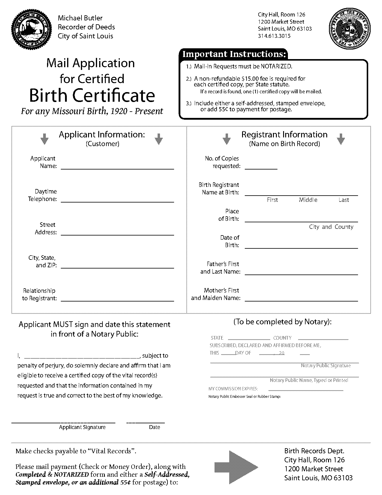 st louis county birth certificate