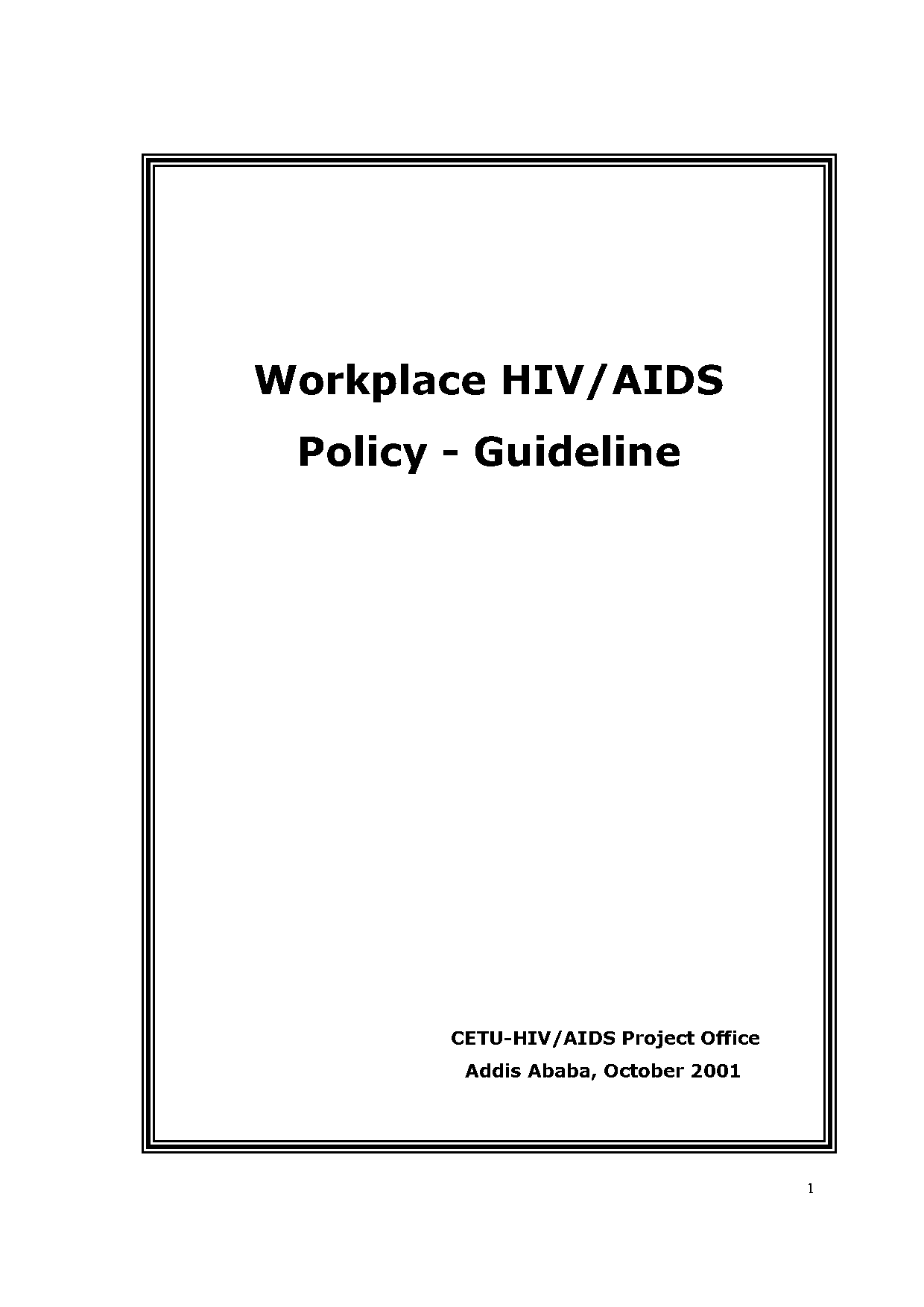 new ethiopian hiv aids policy ethiopian