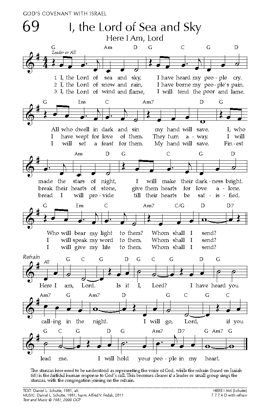 here i am sheet music pdf in catholic parishes