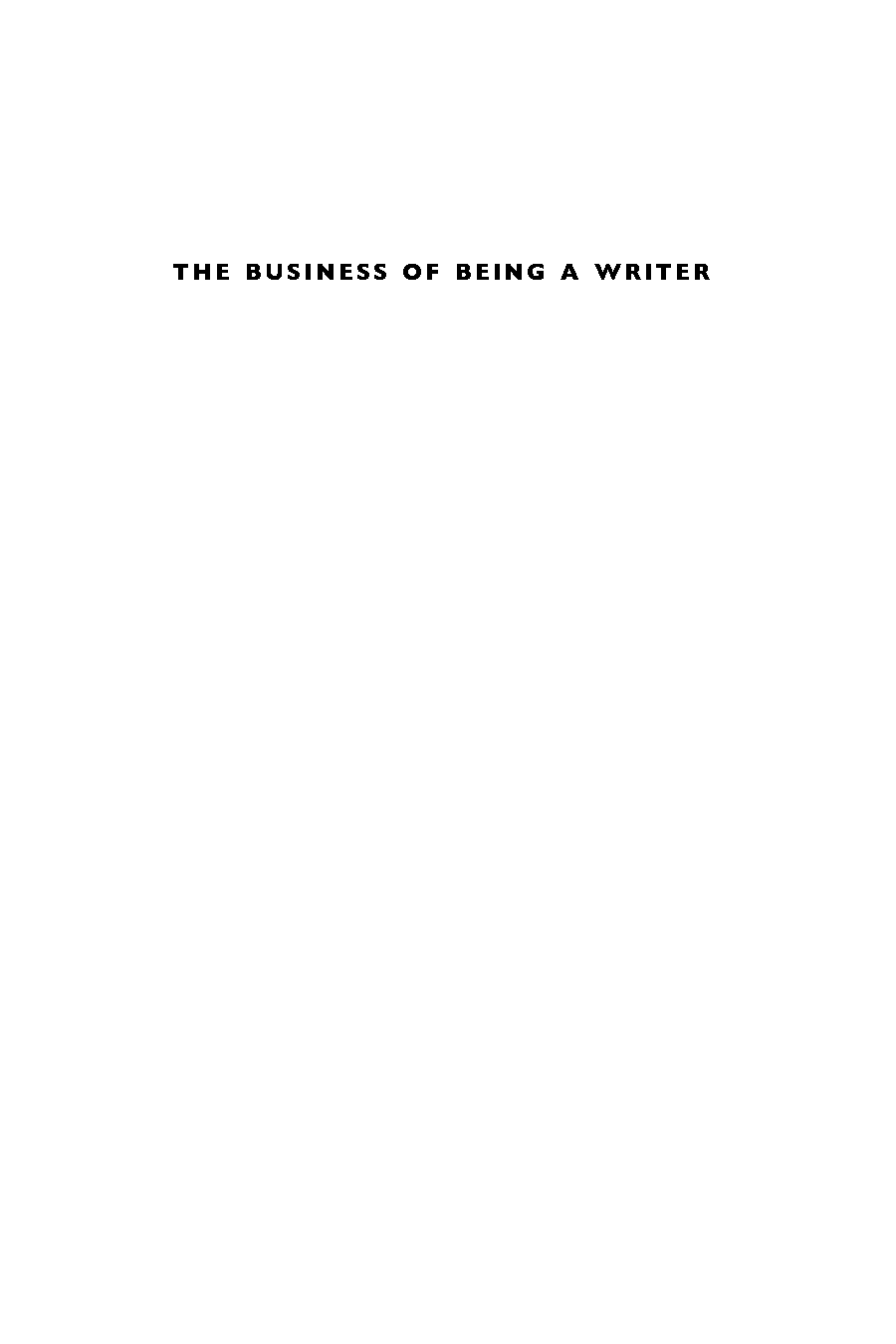 on the business of being a writer