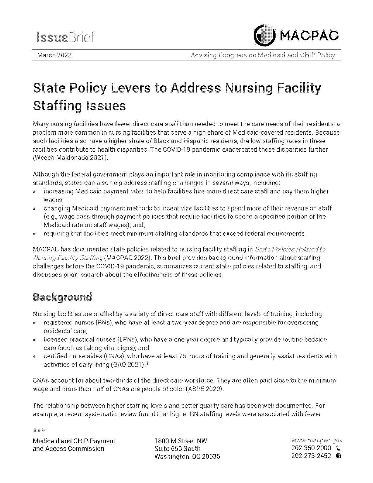 state health care policies nursing