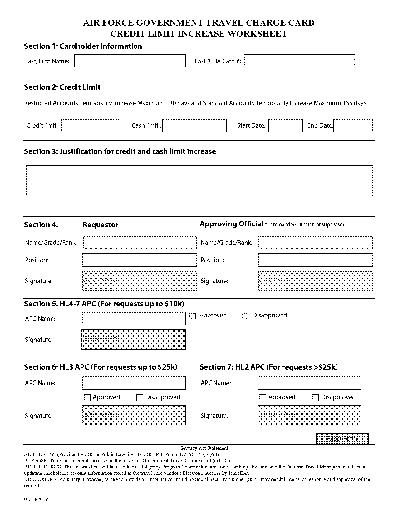 how to go about requesting a credit amount increase