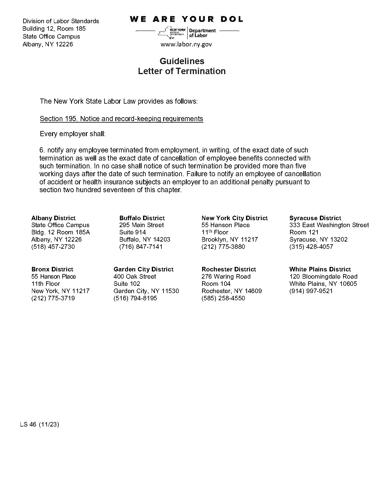 termination letter example to employee