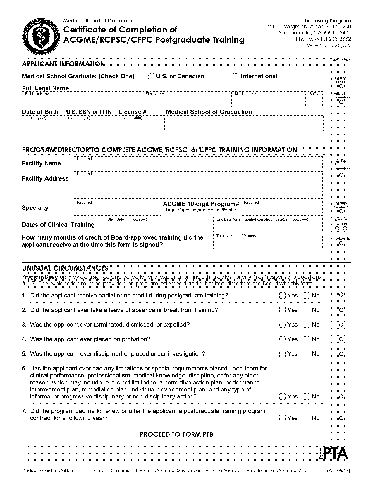 california pt licence renewal