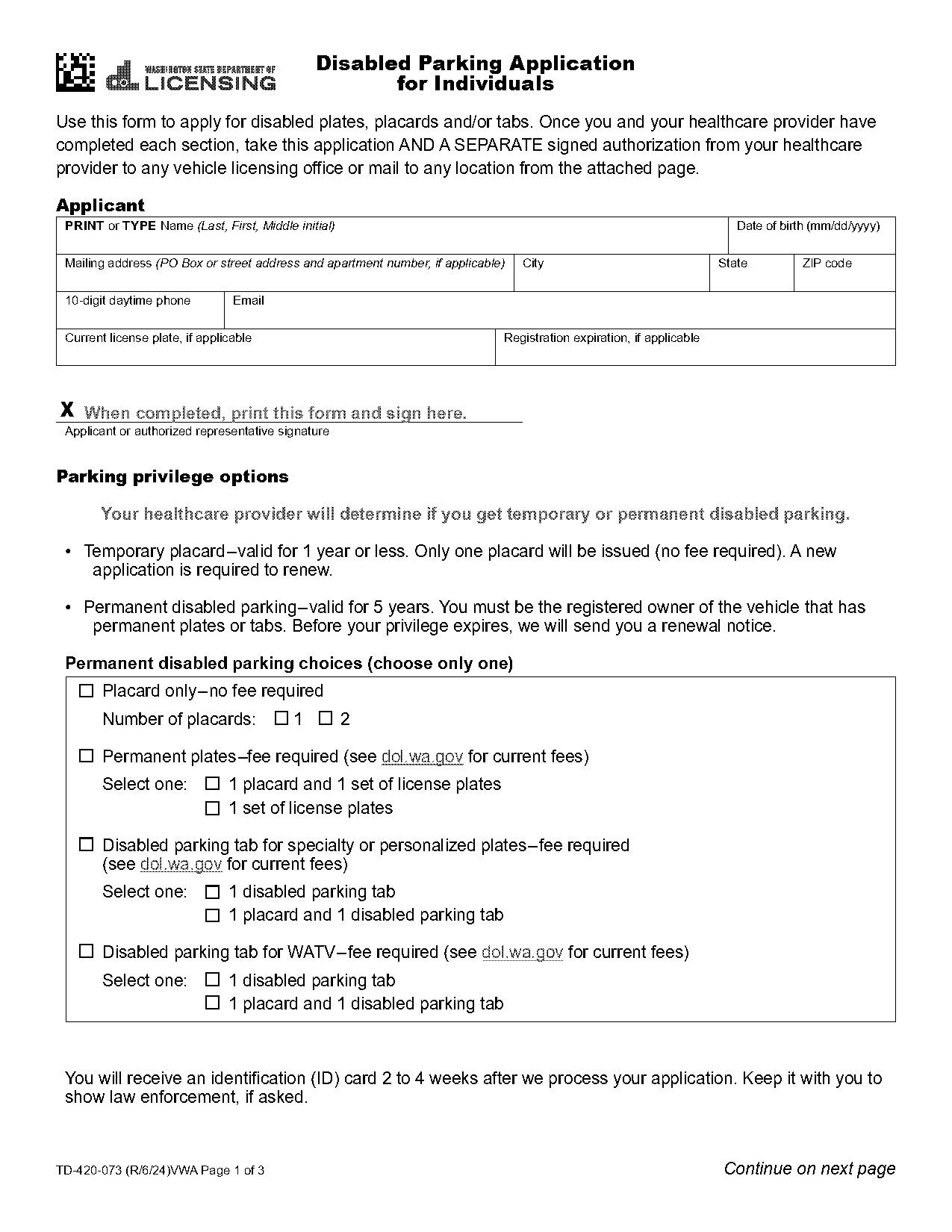 wa state disabled parking permit renewal