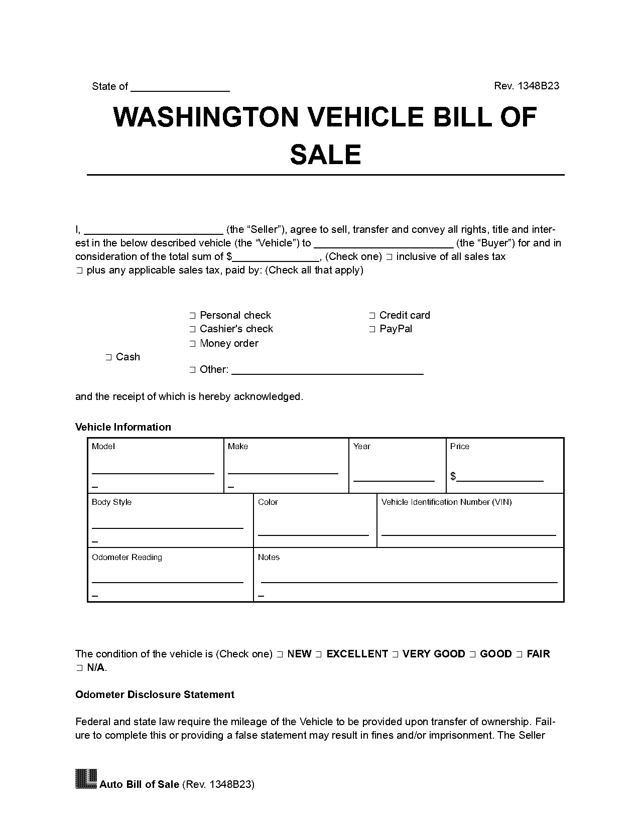 legal templates bill of sale