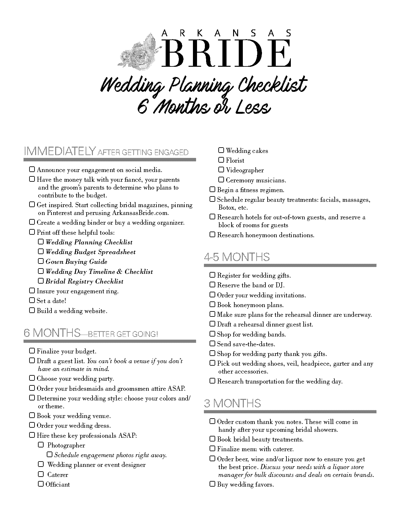 comprehensive wedding checklist pdf