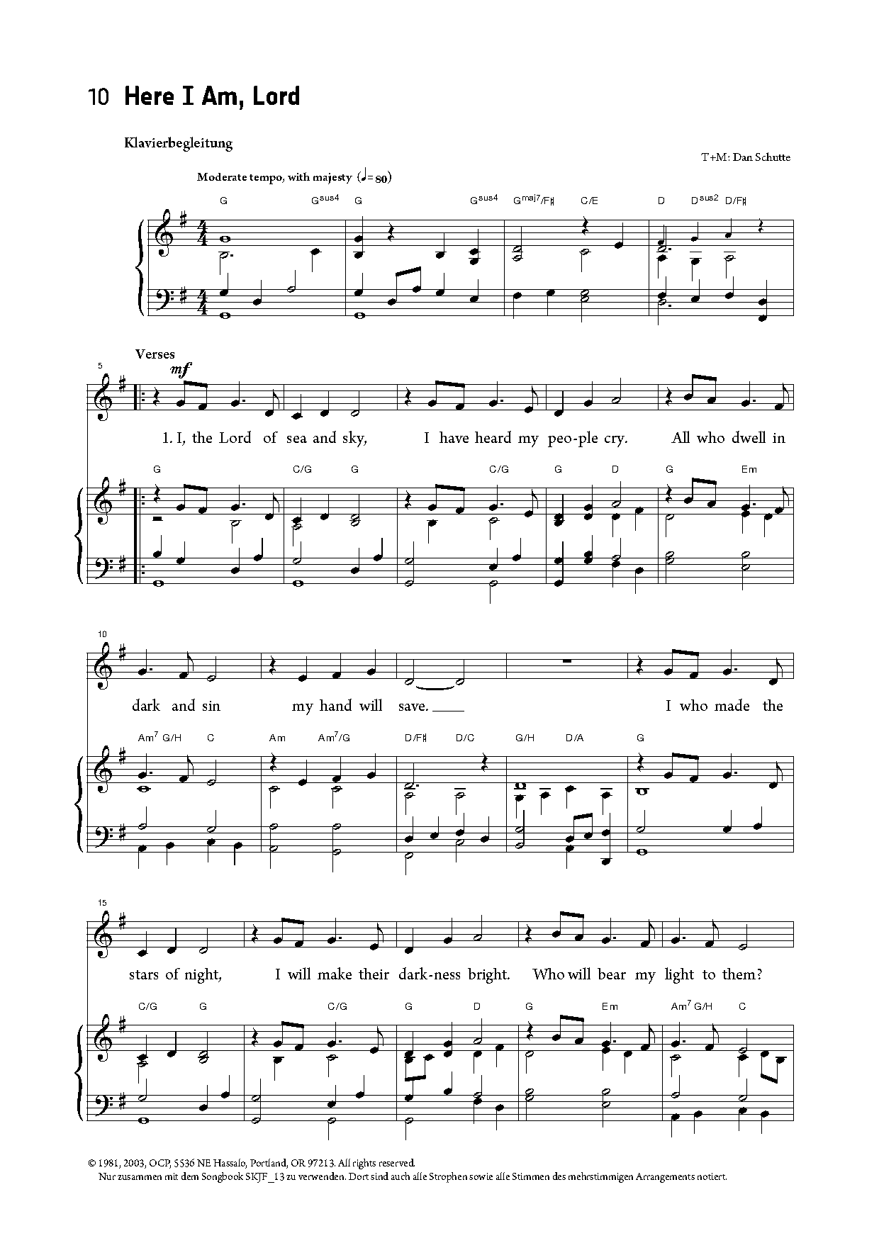 here i am sheet music pdf in catholic parishes