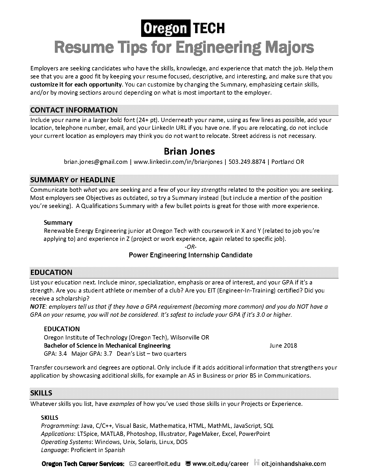 what do i put for projects on a resume