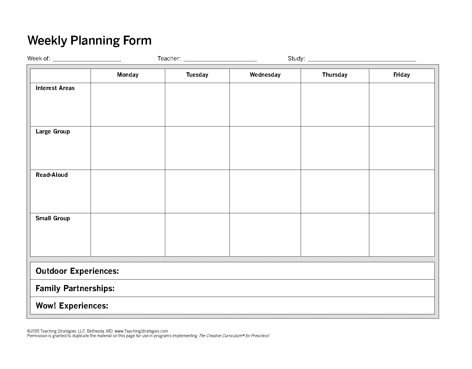 teacher weekly planner template pdf