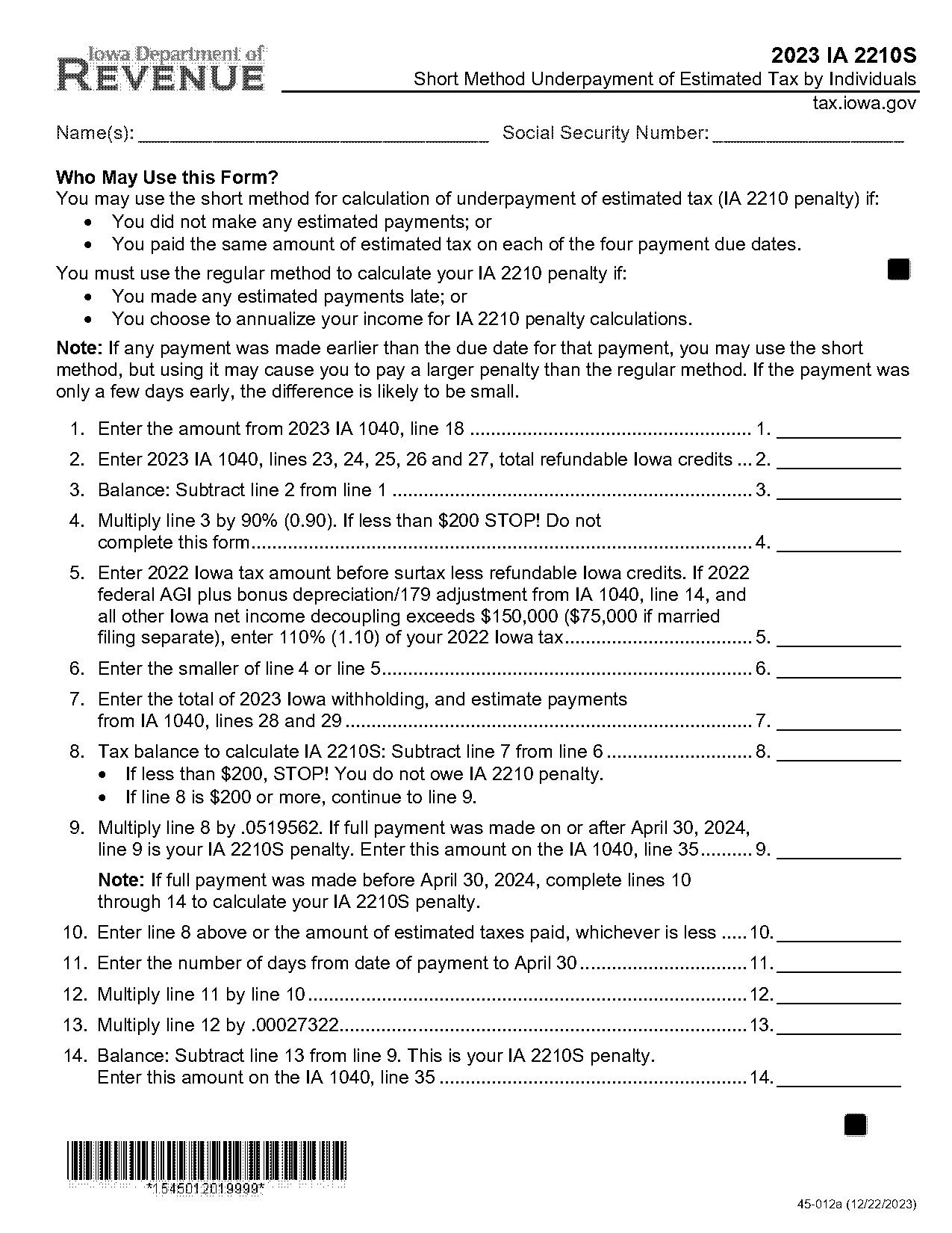 waiver underpayment estimated tax