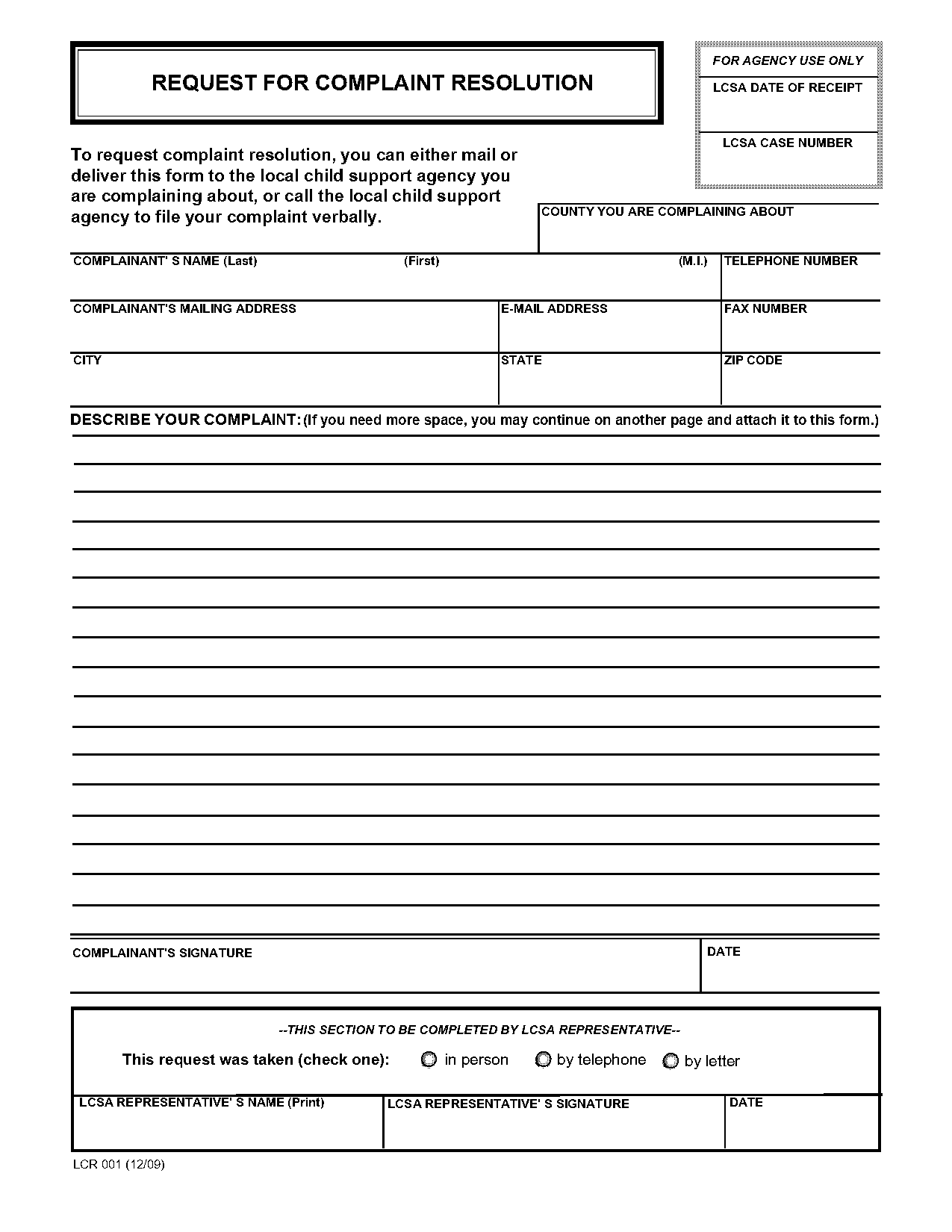 complaint petition letter format