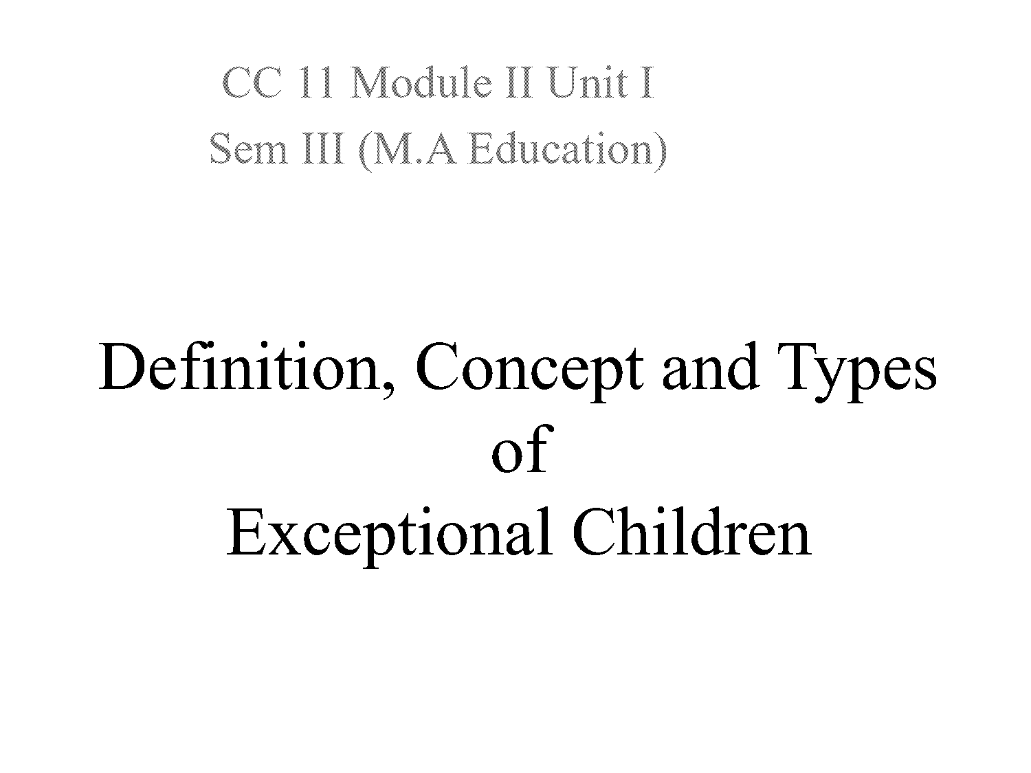 define the term exceptional child