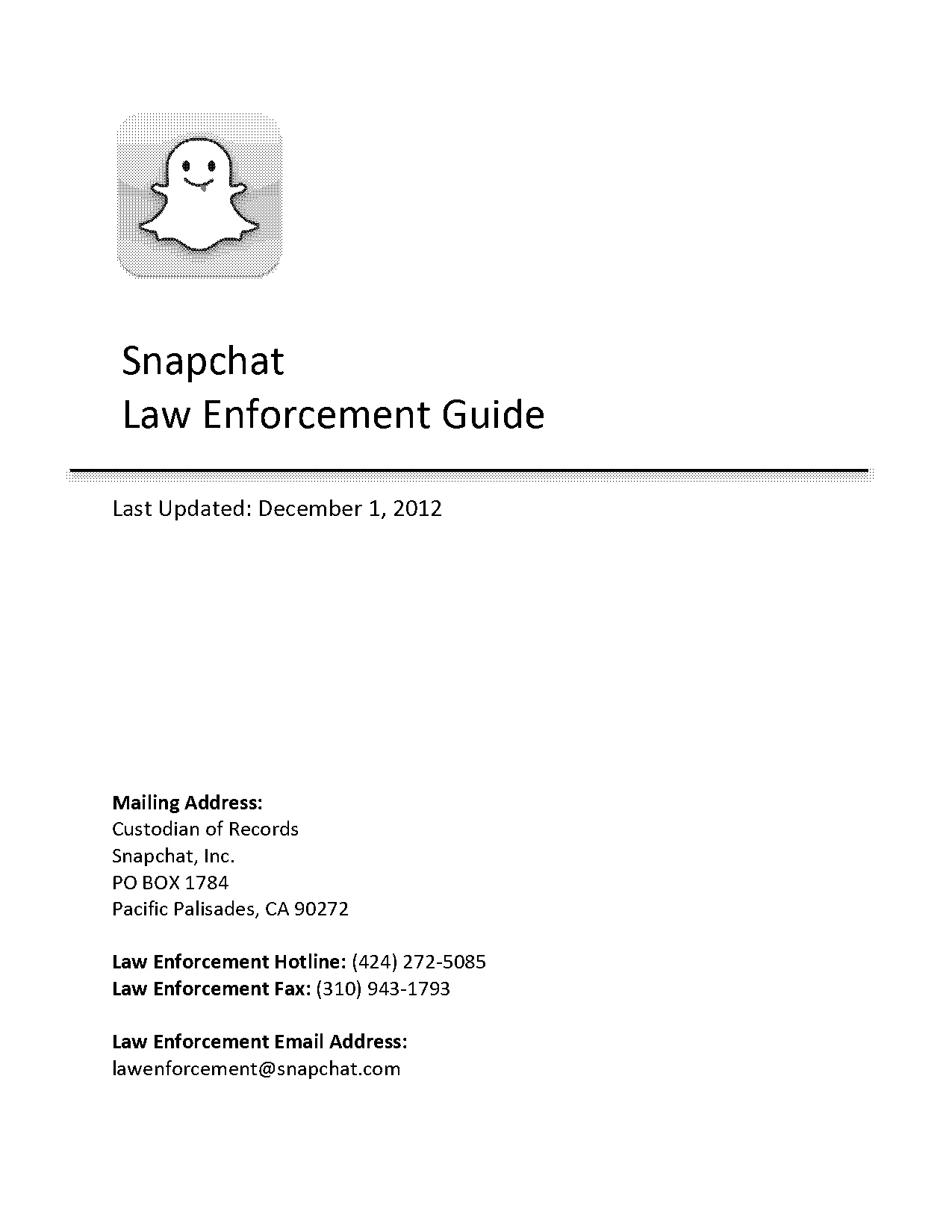 what does snapchat data request show