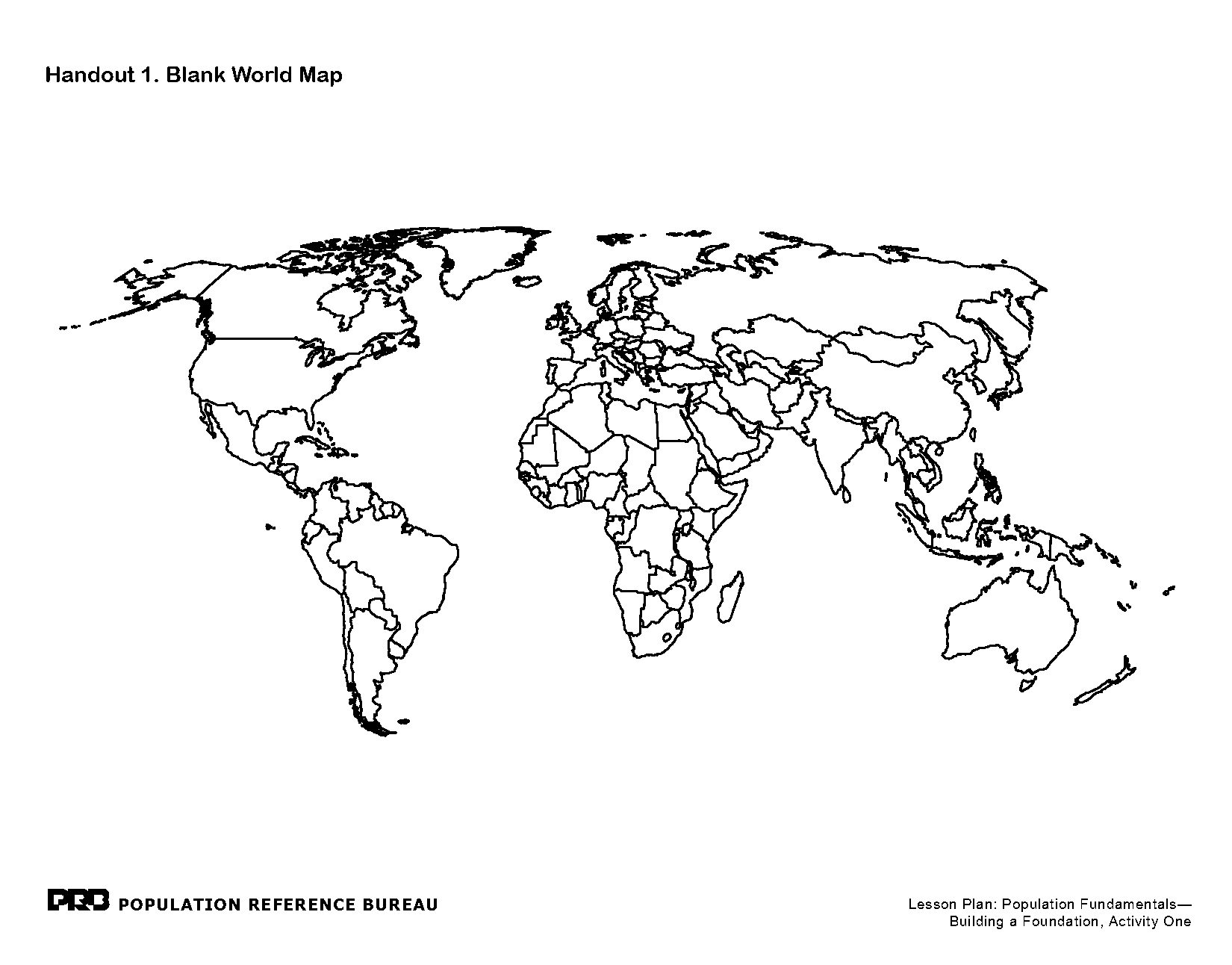 fill in completely blank world map