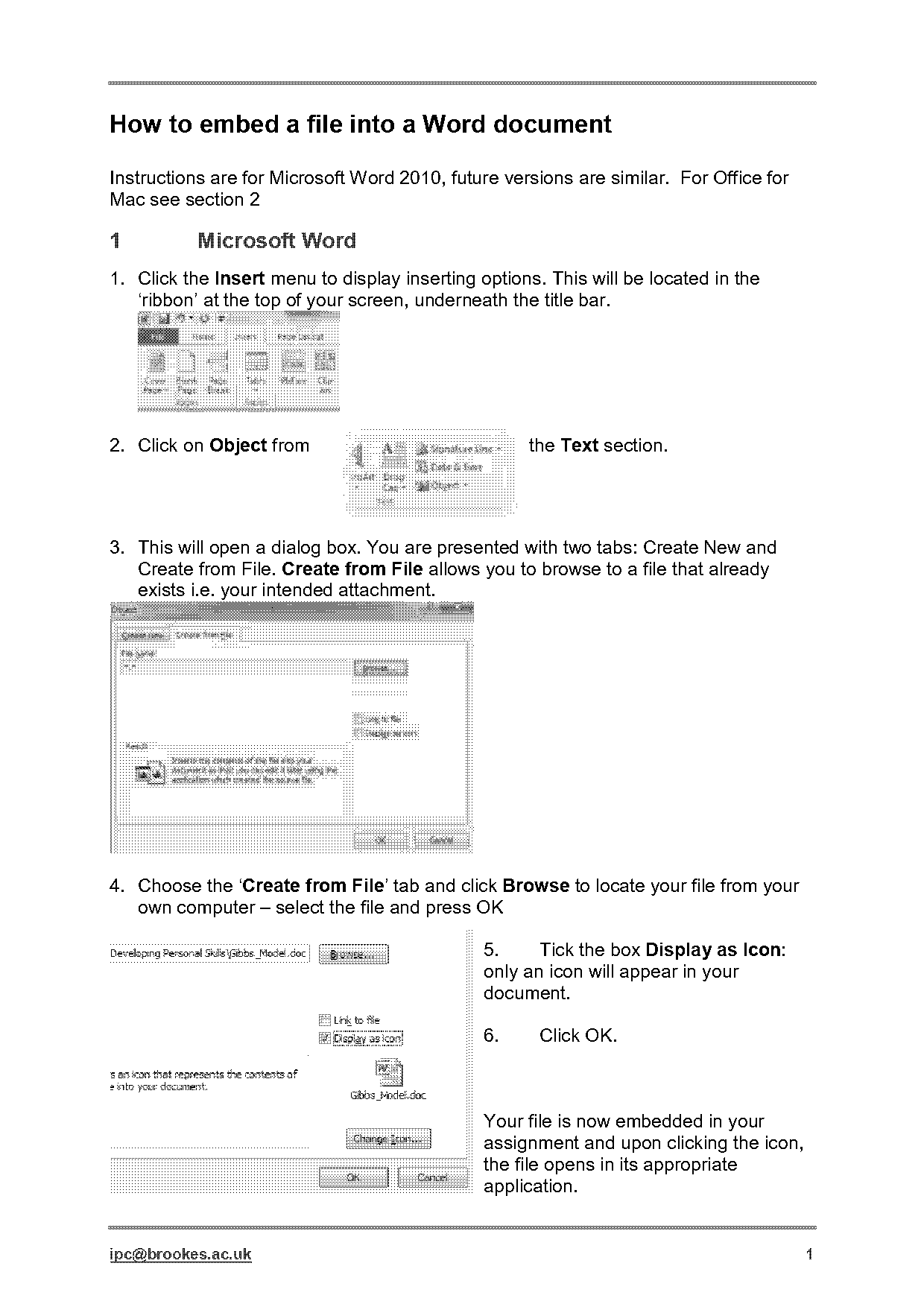 how to open embedded documents in word