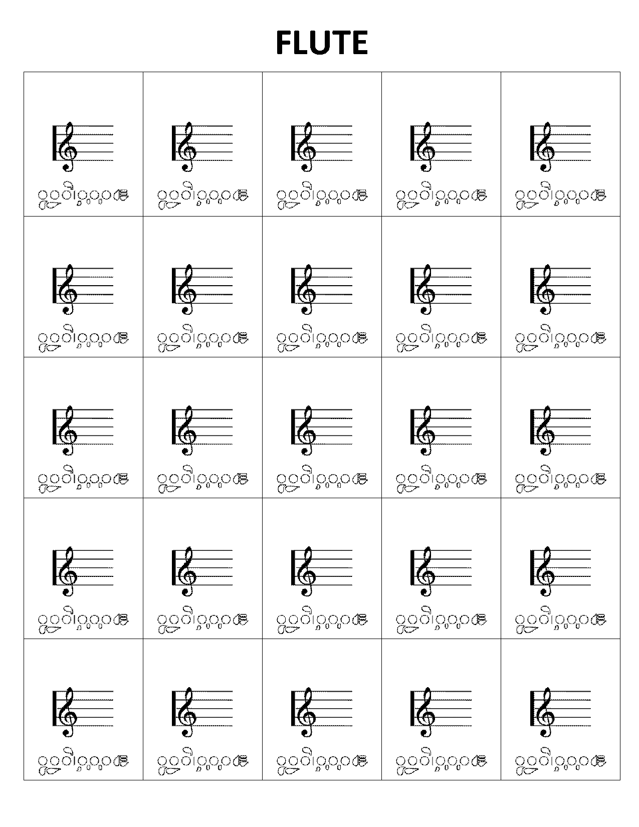 blank clarinet finger chart