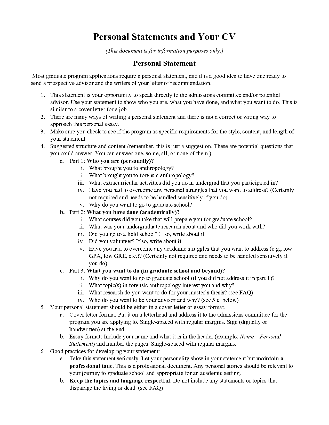 cv personal statement examples for graduates