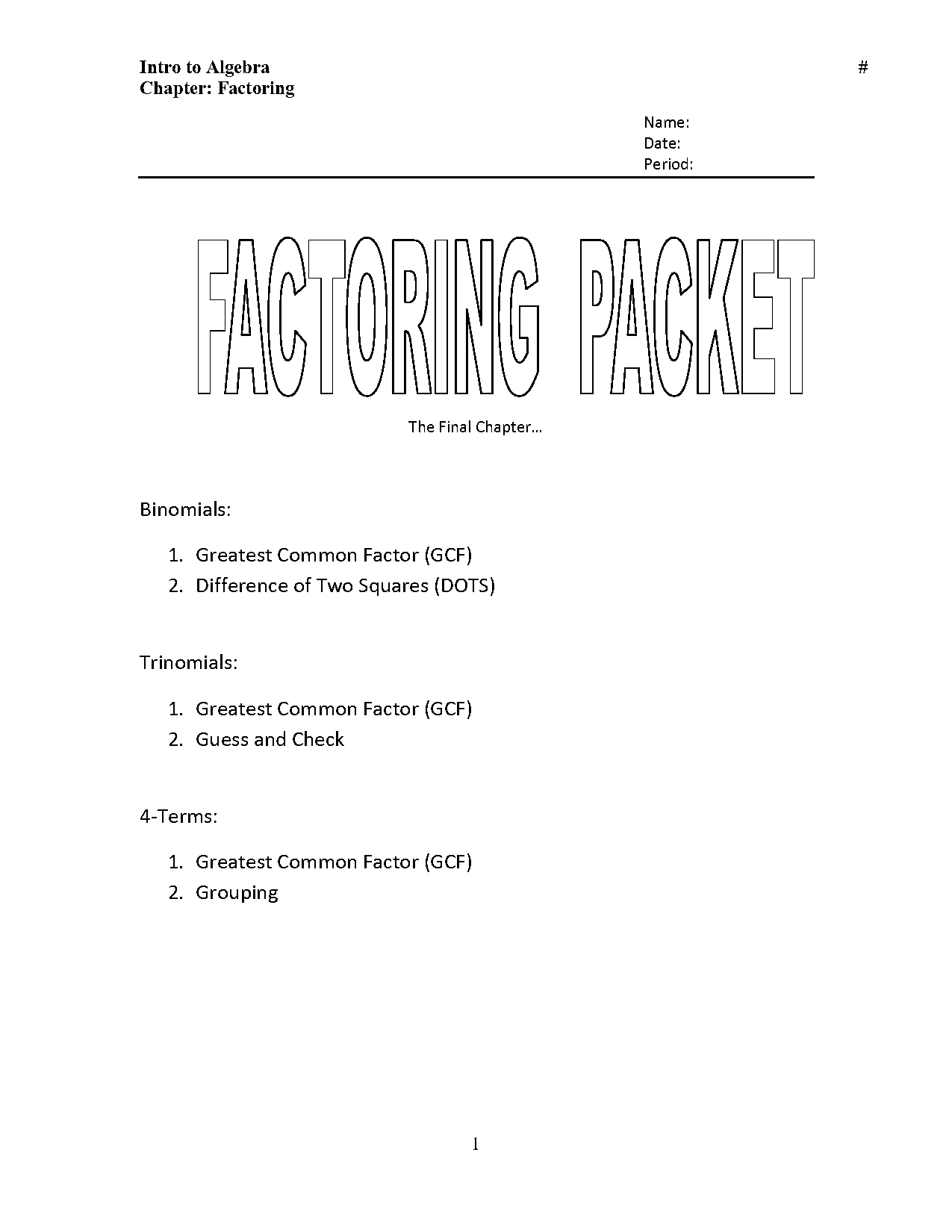 factoring with gcf worksheet answers