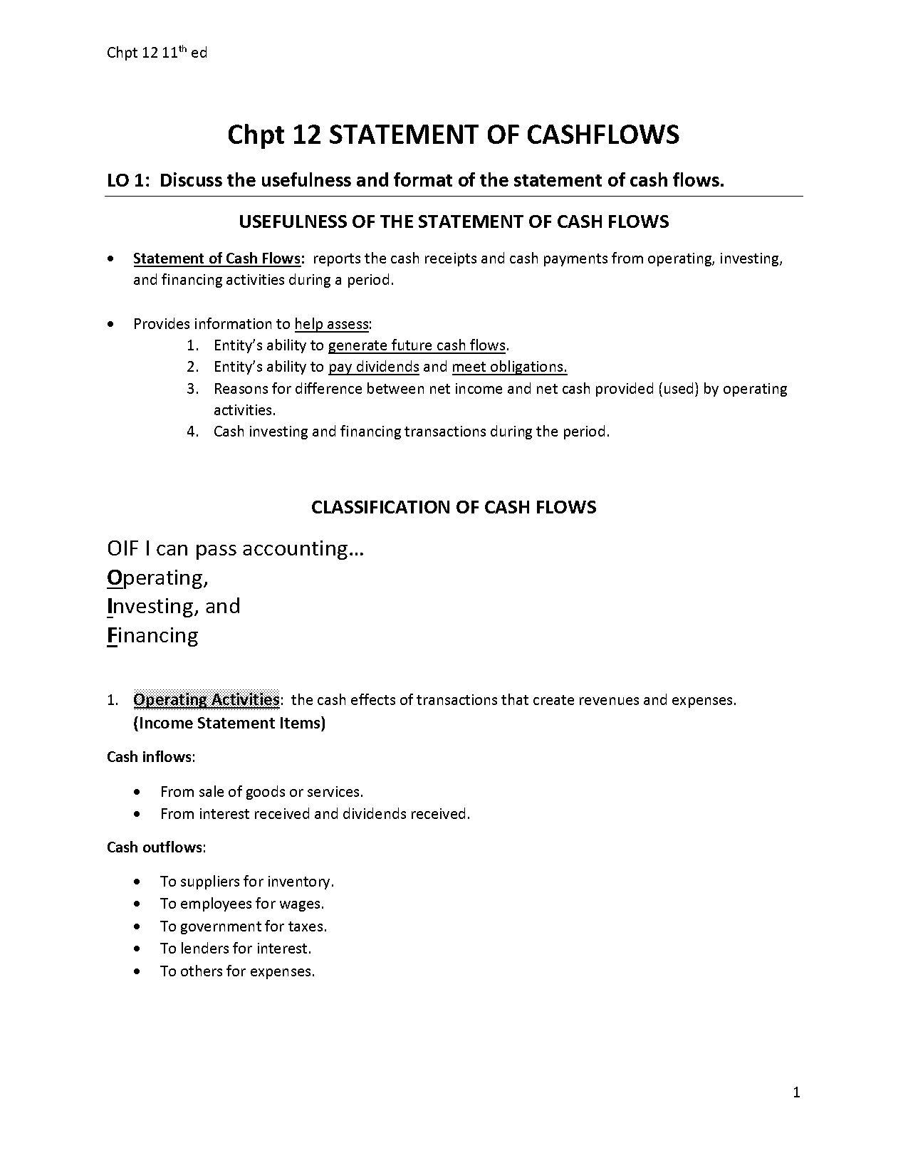 what is statement of cash flows with example