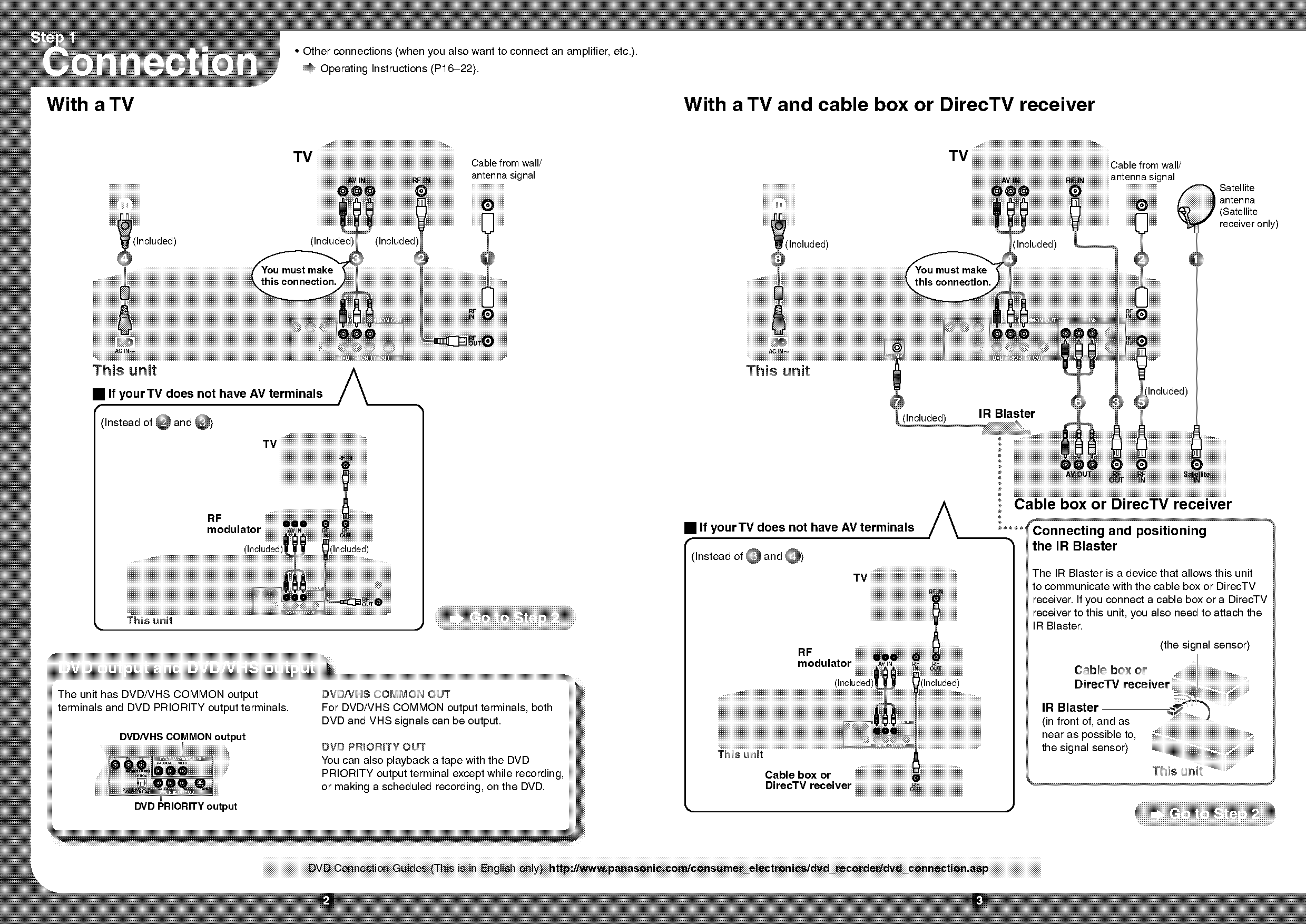 connecting directv receiver to dvd player