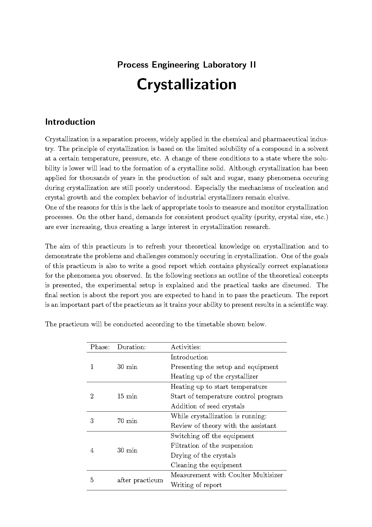 crystallization lab report chemistry