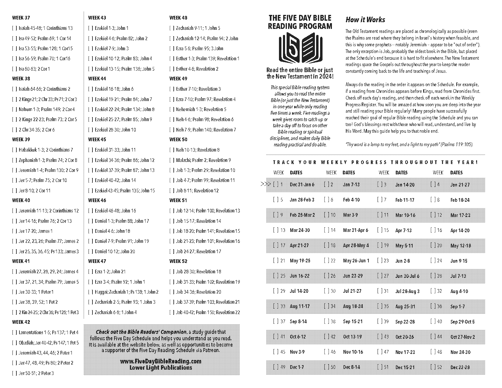 bible reading plan new testament in a year