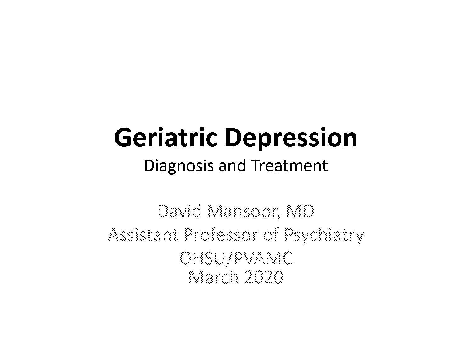 depression in elderly powerpoint presentation