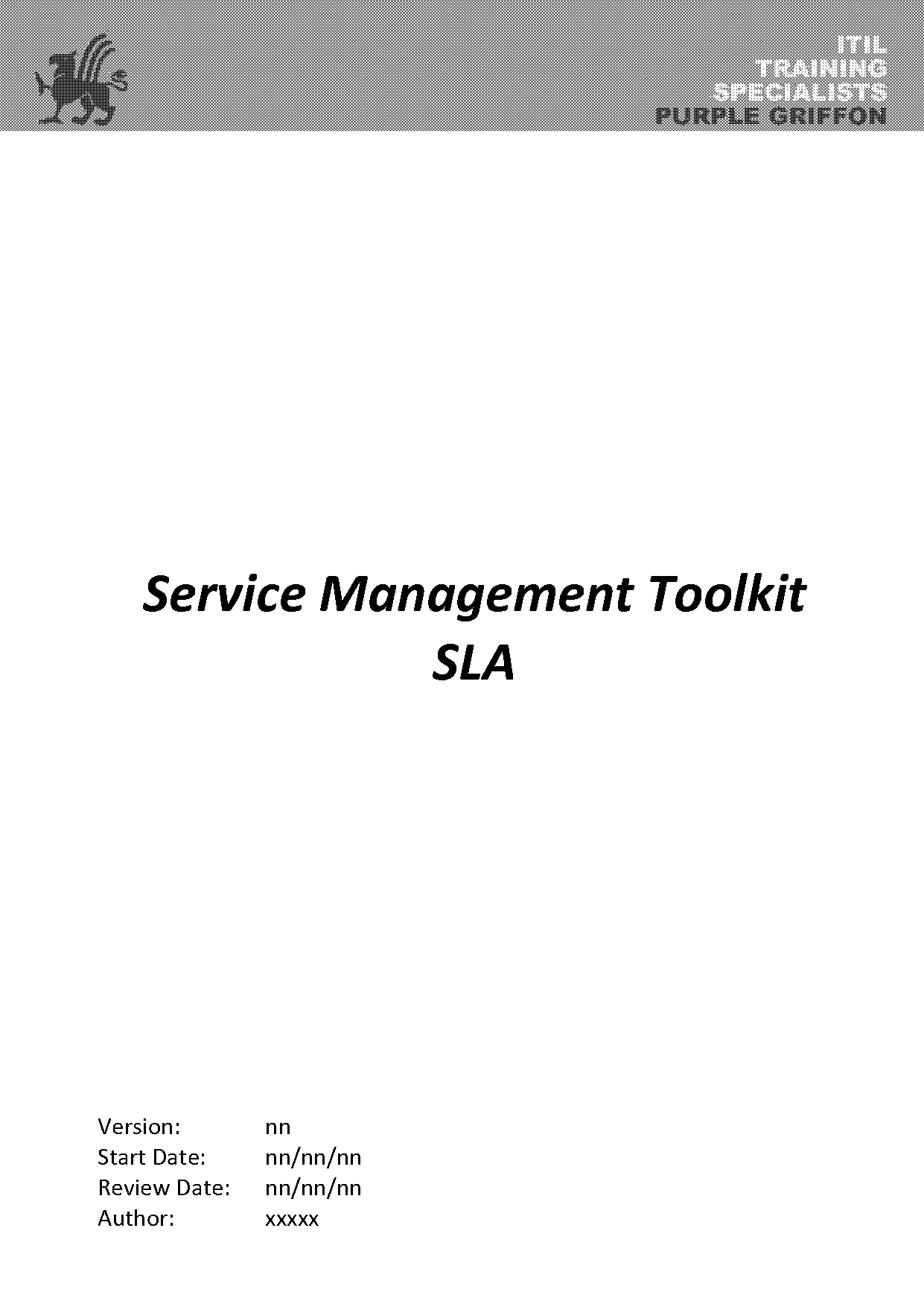 service level agreement itil template