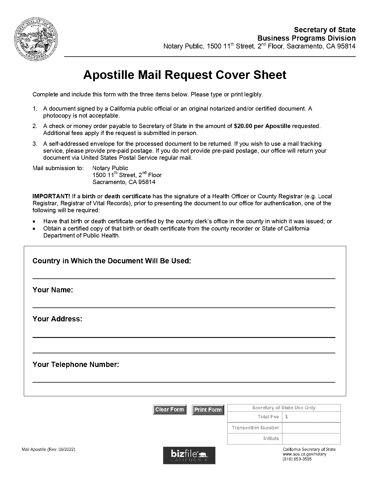 apostille services birth certificate