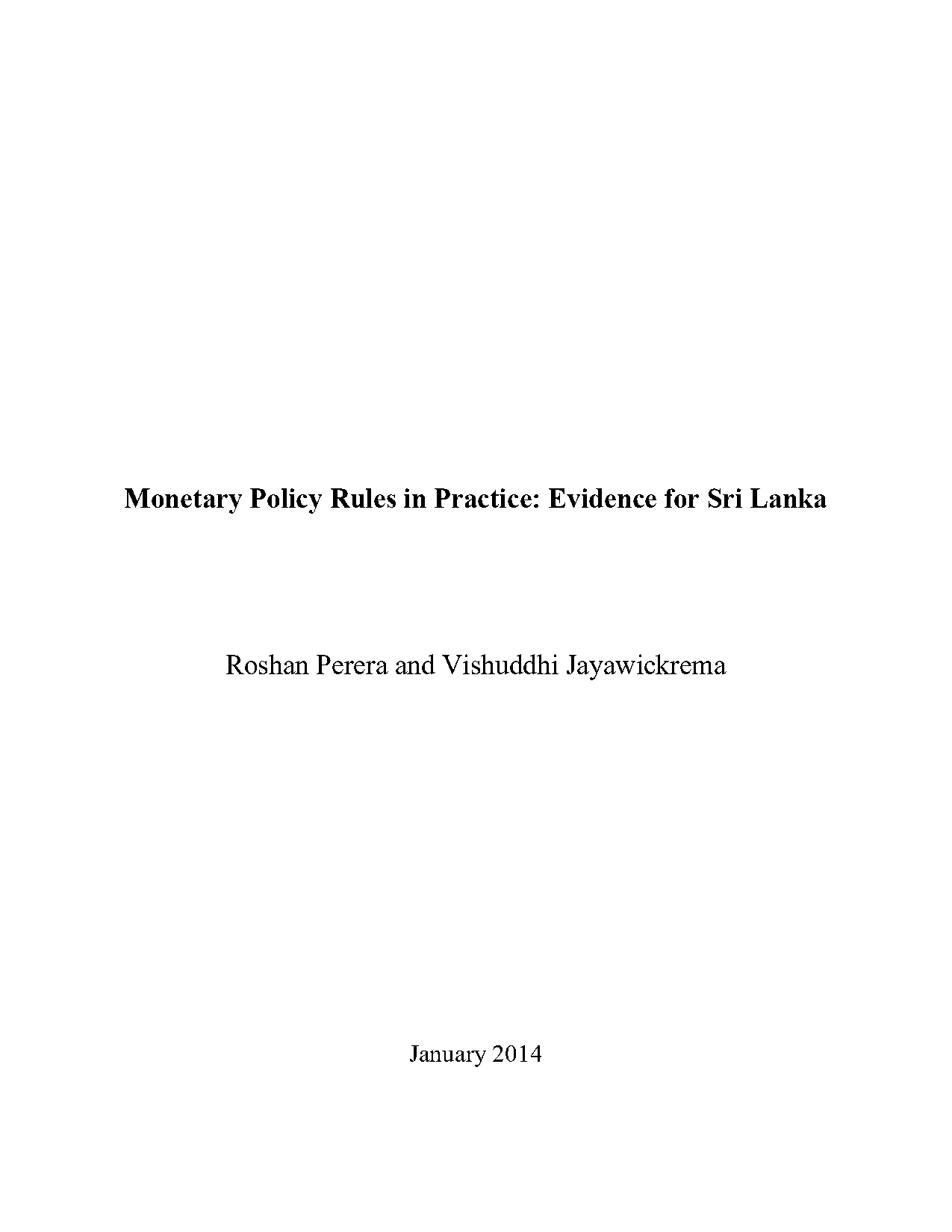 objectives of monetary policy in sri lanka