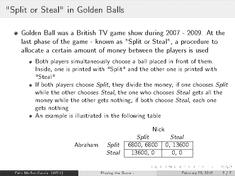 strategy table split or steal game