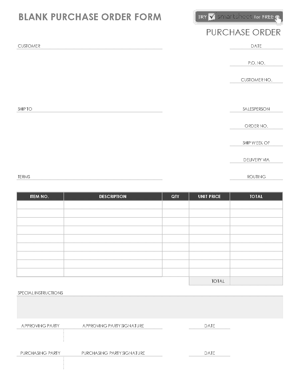 purchase order template pdf download