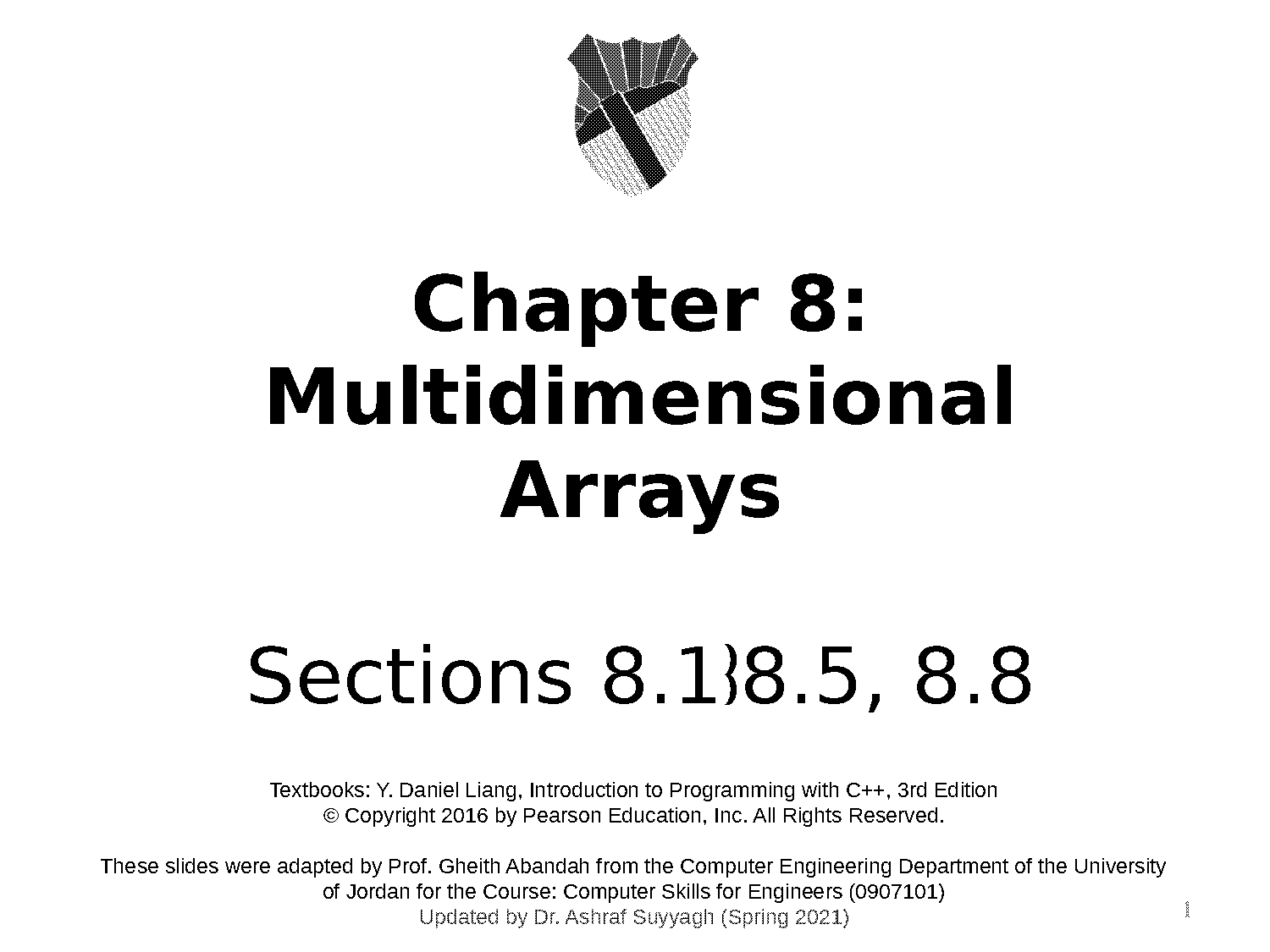 declaring two dimensional array