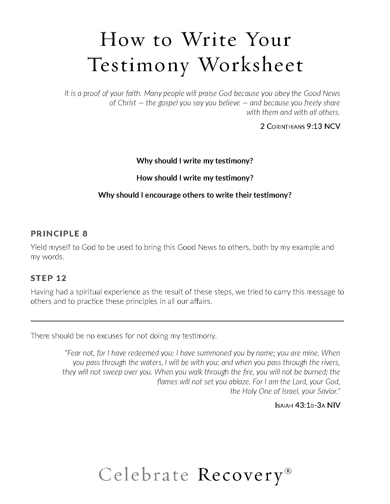 how to write a testimony examples