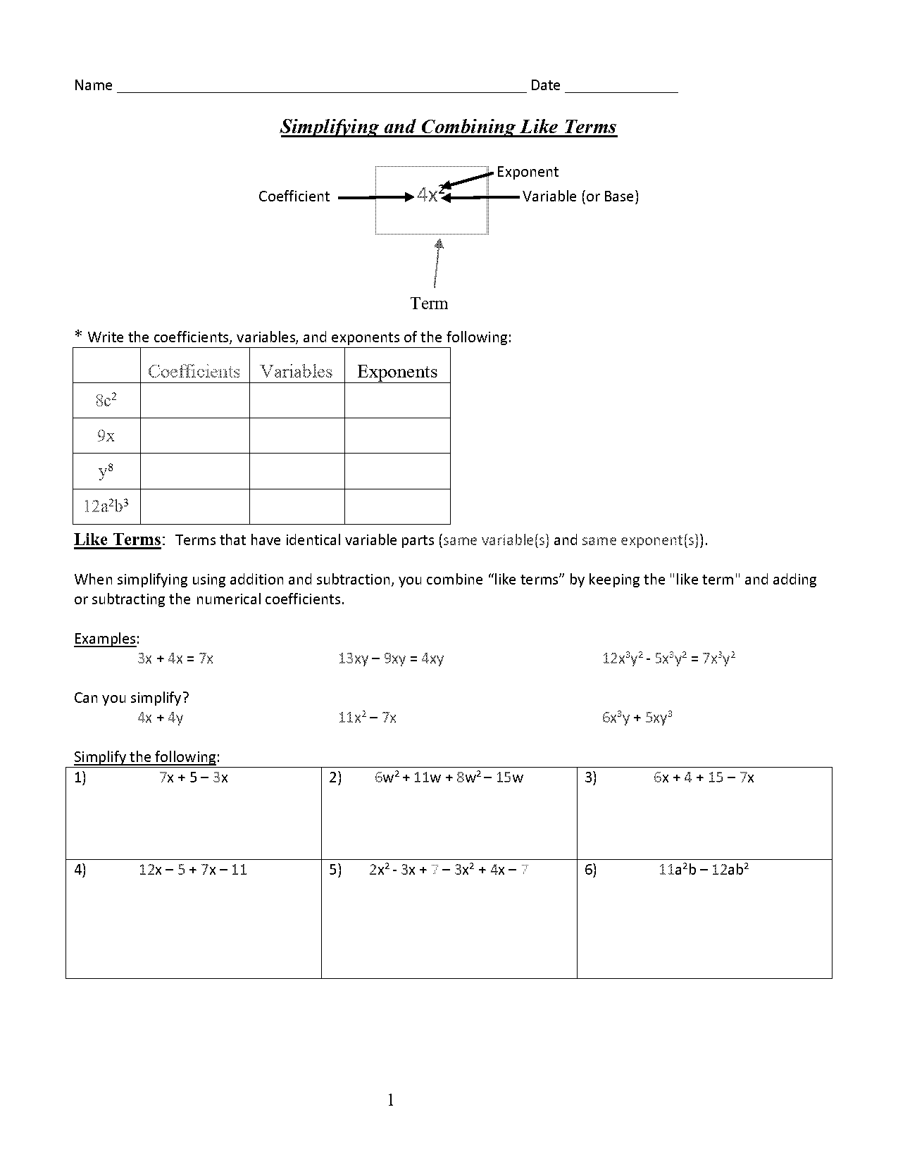 basic two step equations worksheet