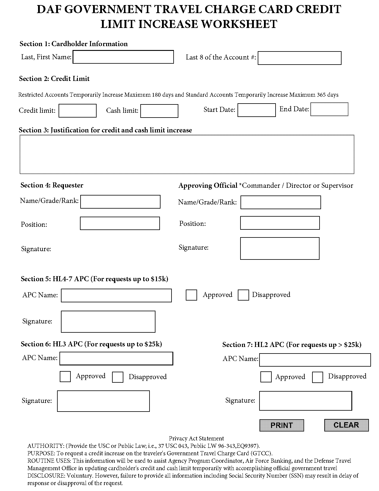 how to go about requesting a credit amount increase